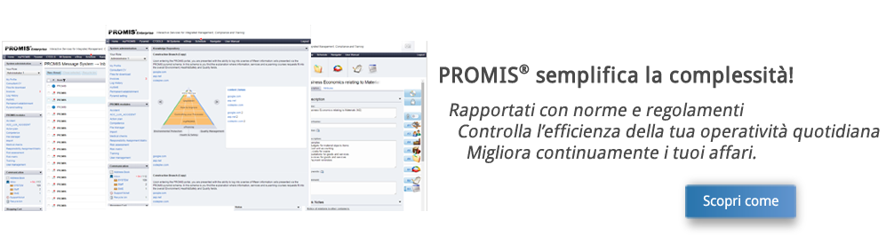 Business Inteligence | Condividi la tua conoscenza | PROMIS | Conformità | Qualità | Sicurezza | Ambiente